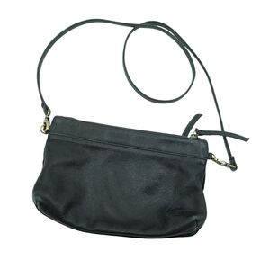 Molly G Small Black Genuine Suede Leather Crossbody Purse Thin Strap Made in LA